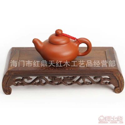 紅鼎天高檔木質(zhì)工藝品 雞翅木圓頭琴桌四件套，匠心獨(dú)運(yùn)，玉石點(diǎn)睛